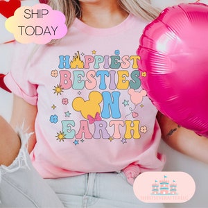 Happiest Besties On Earth Shirt, Retro Besties Shirt, Magical Balloon Shirt, Mouse Group Shirt, Best Friends shirt, matching shirt, vacation