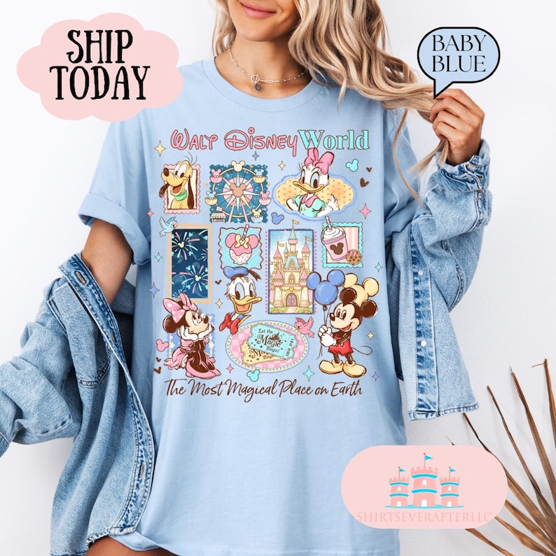 Camiseta vintage de Walt Disneyland, camisetas retro de Mickey y sus amigos, camiseta de Walt Disneyland, camisetas de viaje de Disney 2026 imagen 1