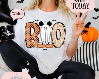 mouse and friends Characters Halloween ghost Shirt, Halloween Matching Shirt, magical halloween shirt, mouse halloween shirt