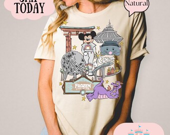 Disney Epcot Shirt, Vintage Epcot 1982 Shirt, Vintage Disney Shirt, Mickey And Friends, Epcot Trip Shirt, Disney family trip matching shirt
