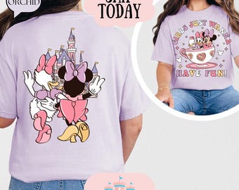 Comfort Color® Disney Minnie Daisy Summer Shirt, Girls Just Wanna Have Sun, Disney Besties Shirt, Disneyworld Shirt, Disney Summer Shirt
