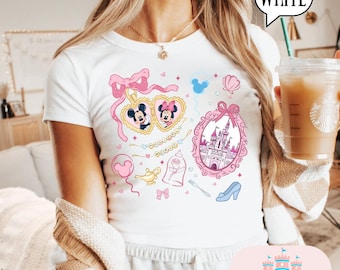 Mickey and Minnie Baby Tee, Magic kingdom Baby Tee, Magic Kingdom Shirts, Womens baby tee park shirt, crop top