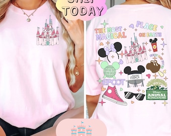 T-shirt retrò Mickey And Friends Disneyland Est 1955, maglietta Disneyland, maglietta vacanze in famiglia 2023, Magic Kingdom, maglietta Minnie Donald Pluto
