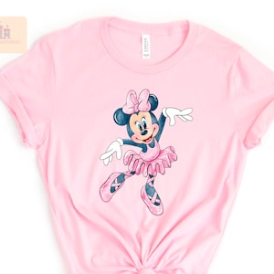 Women&#39;s minnie mouse ballerina shirt, Family Disney shirt, Matching minnie shirt, mouse ballerina shirt, minnie birthday shirt, minnie