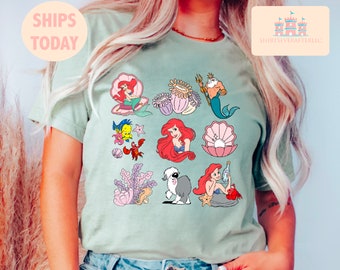 Ariel17, chemise petite sirène pour femmes, chemise Ariel petite sirène pour femmes, chemise sirène Ariel, chemise ariel disney, chemise sirène pour filles