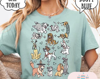 Disney Dogs Shirt, Retro Disney Dog Tee, Lady and the Tramp Shirt, Pluto Disney Puppy Tee, Disney Pet Lovers Shirt