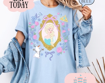 Elsa Shirt, Frozen Shirts, Princess Elsa Bow Shirts, Disney Girls Trip, Disney World Shirts, Disneyland Shirt,  Frozen coquette shirt