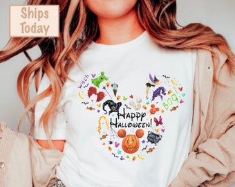 mouse and friends Characters Halloween Skeleton Shirt, Halloween Matching Shirt, magical halloween shirt, mouse halloween shirt