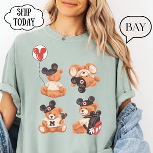 Disney Mickey Mouse Shirt Mickey Teddy Bear Comfort Colors® Shirt Disney Sweatshirt Disney Tee Disney Vacation Matching Trip Tee Disneyland image 9