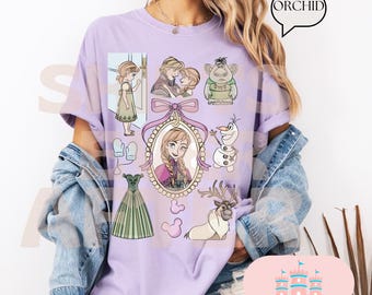 Camisa Comfort Color®, Camisas de Frozen, Camisas con lazo de la Princesa Elsa, Viaje de chicas de Disney, Camisas de Disney World, Camisa de Disneyland, Camisa de la Princesa Anna