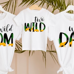 Family Safari Matching Shirts, Birthday Zoo Jungle Wild Shirts, Two WIld, Wild One, Wild One Birthday, Mom and Dad Wild Shirt, Wild Safari