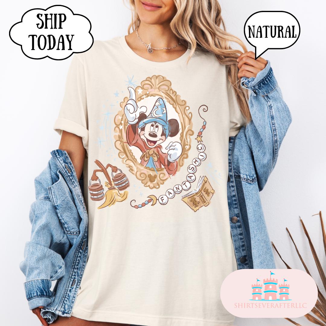 Disney Fantasia Sorcerer Mickey Mouse Magic Wizard Shirt, Vintages Mickey Mouse Wizard Tee, Walt Disney Wizard Tee, Mickey Mouse Disney Tee