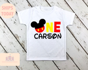 Mickey Mouse one birthday boy shirt, Mickey Mouse birthday shirt, Mickey Mouse birthday outfit, Mickey Mouse shirt, Mickey Mouse Disney tee