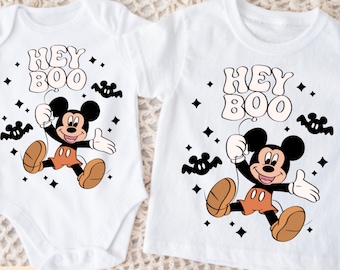 hey boo mickey halloween shirt, The Most Magical Place, Fall Best Day shirt, Halloween Spooky Family Mom Dad Adult Kid Toddler Baby
