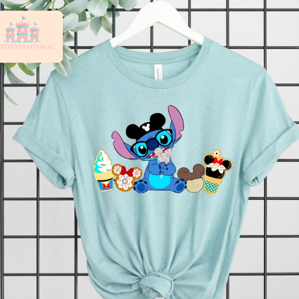 Disney Stitch Shirt, Lilo & Stitch Shirt, Disney Snacks, Stitch With Snacks Shirt, Party Stitch Tee, Mickey Stitch Tee, Disney family shirts