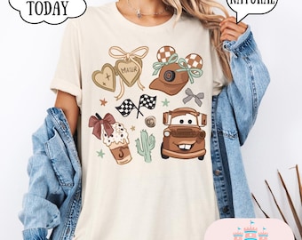 Camiseta de relámpago retro, camiseta de autos antiguos, camiseta de cumpleaños con temática de autos, camiseta de grúa, camiseta para niños, camisetas a juego, camisetas de parque, camiseta grupal