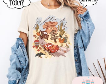 Camiseta de relámpago retro, camiseta de autos antiguos, camiseta de cumpleaños con temática de autos, camiseta de grúa, camiseta para niños, camisetas a juego, camisetas de parque, camiseta grupal