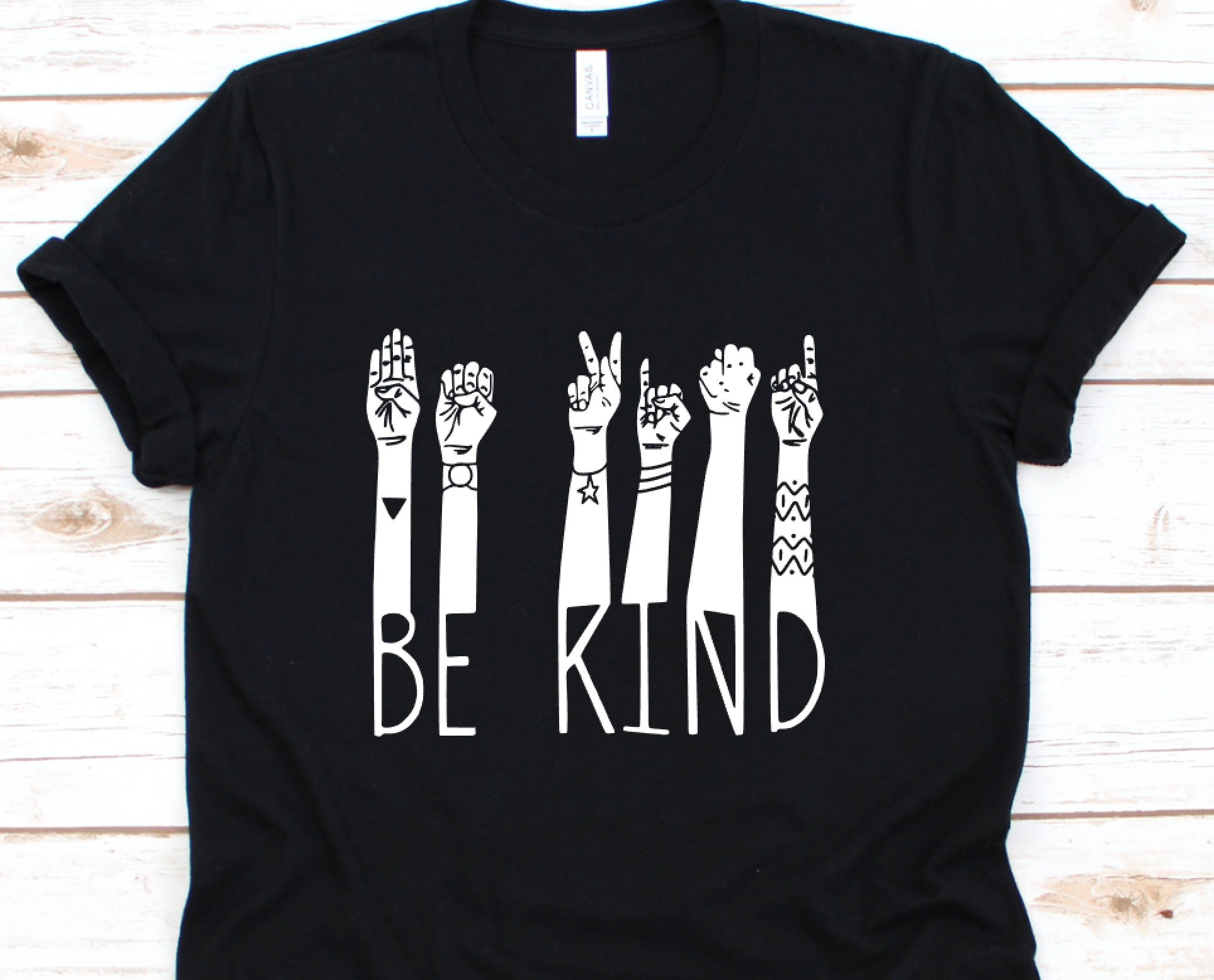 Be Kind Sign Language Shirt ASL Be Kind Hand Talking Stop | Etsy
