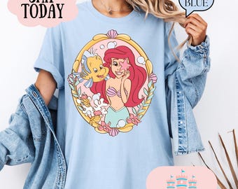 chemise petite sirène pour femmes, chemise Ariel petite sirène pour femmes, chemise sirène Ariel, chemise ariel disney, chemise sirène ariel pour filles