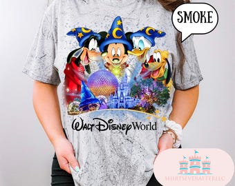 Camiseta retro de Disney Sorcerer Fantasmic Mouse, colores cómodos, mago, Mickey Mouse, Fantasmic Mouse