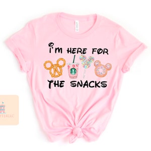 Magisch shirt, ik ben hier voor het snackshirt, muisshirt, parkshirt, koffieshirt, snacks muisshirt, kindershirt, bijpassend shirt