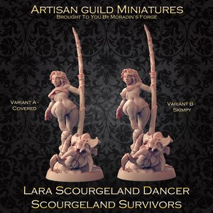 Lara the Scourgeland Dancer (Human, Raider, NPC, Pin-Up) - 3D Printed Role Playing Miniatures