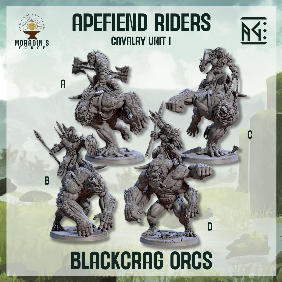 Apefiend Blackcrag Orc Riders (cavalry, Barbarian, Fighter, Soldier ...