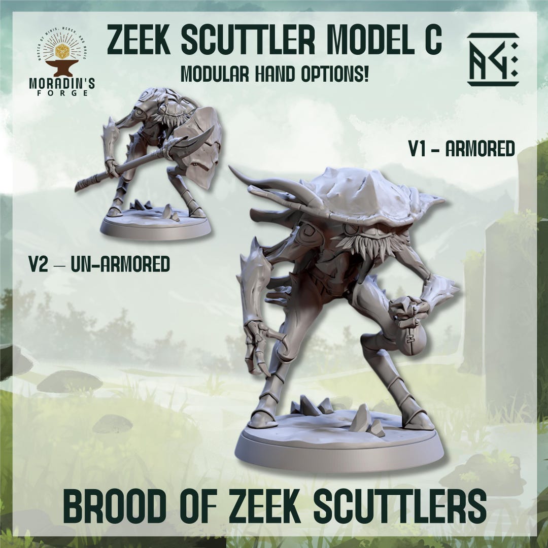 Zeek C Zeek Scuttler Model C (insectoid, Tyranid-like) - 3D Printed Role ...