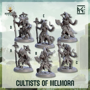 Cultists of Melmora (Human, Cultist) - 3D Printed Role Playing Miniature