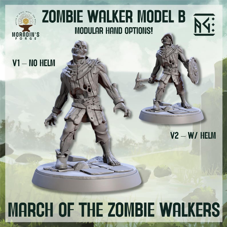 Zombie Rv Walker Zombie Walker Model B (NPC, Undead) - 3D Printed Role Playing Miniature ...