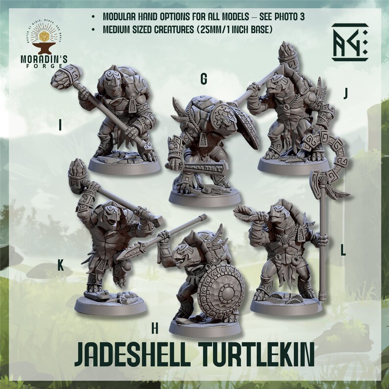 Turtlekin Jadeshell Turtlekin (tortle, Modular Hands) - 3D Printed Role Playing ...