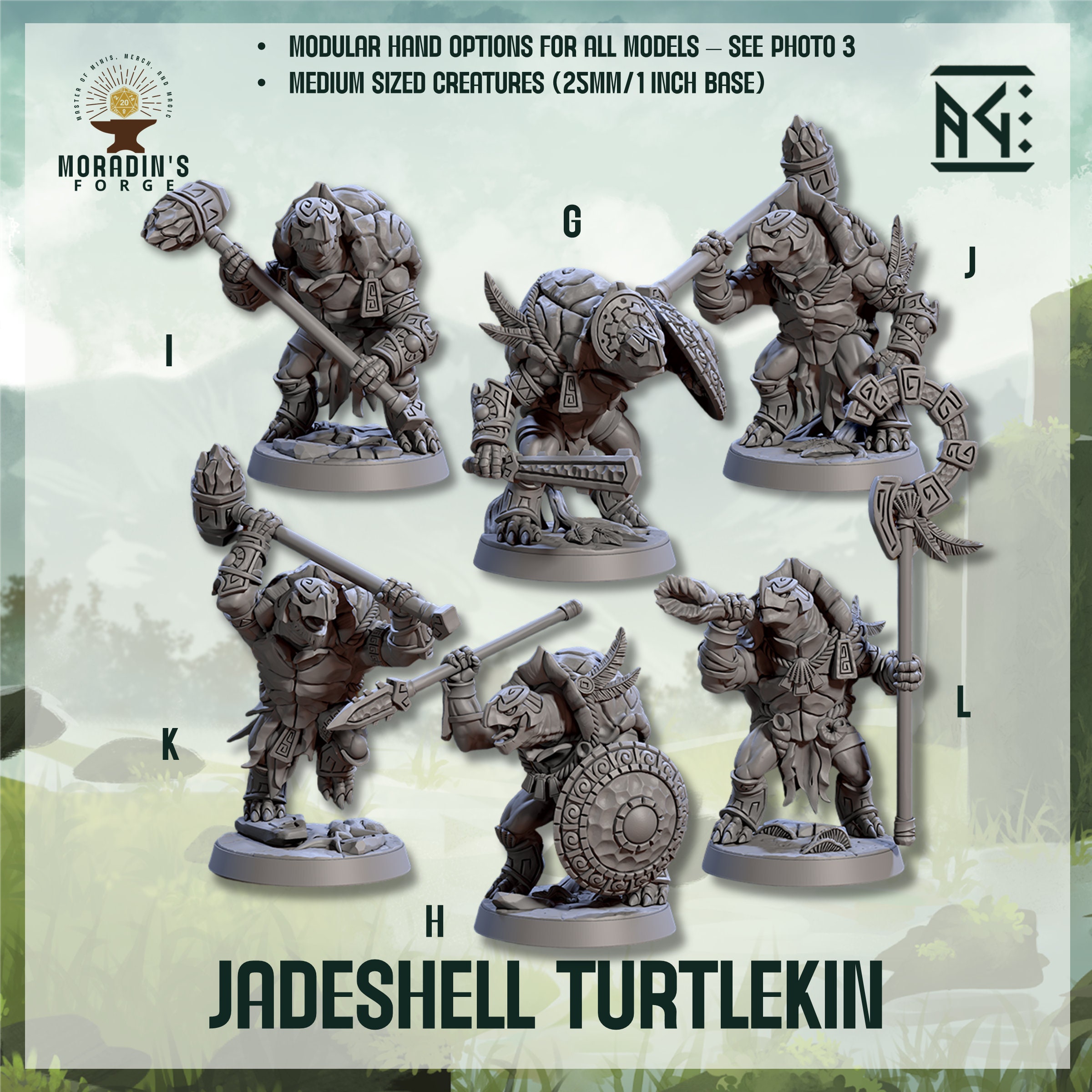 Turtlekin Jadeshell Turtlekin (tortle, Modular Hands) - 3D Printed Role Playing ...