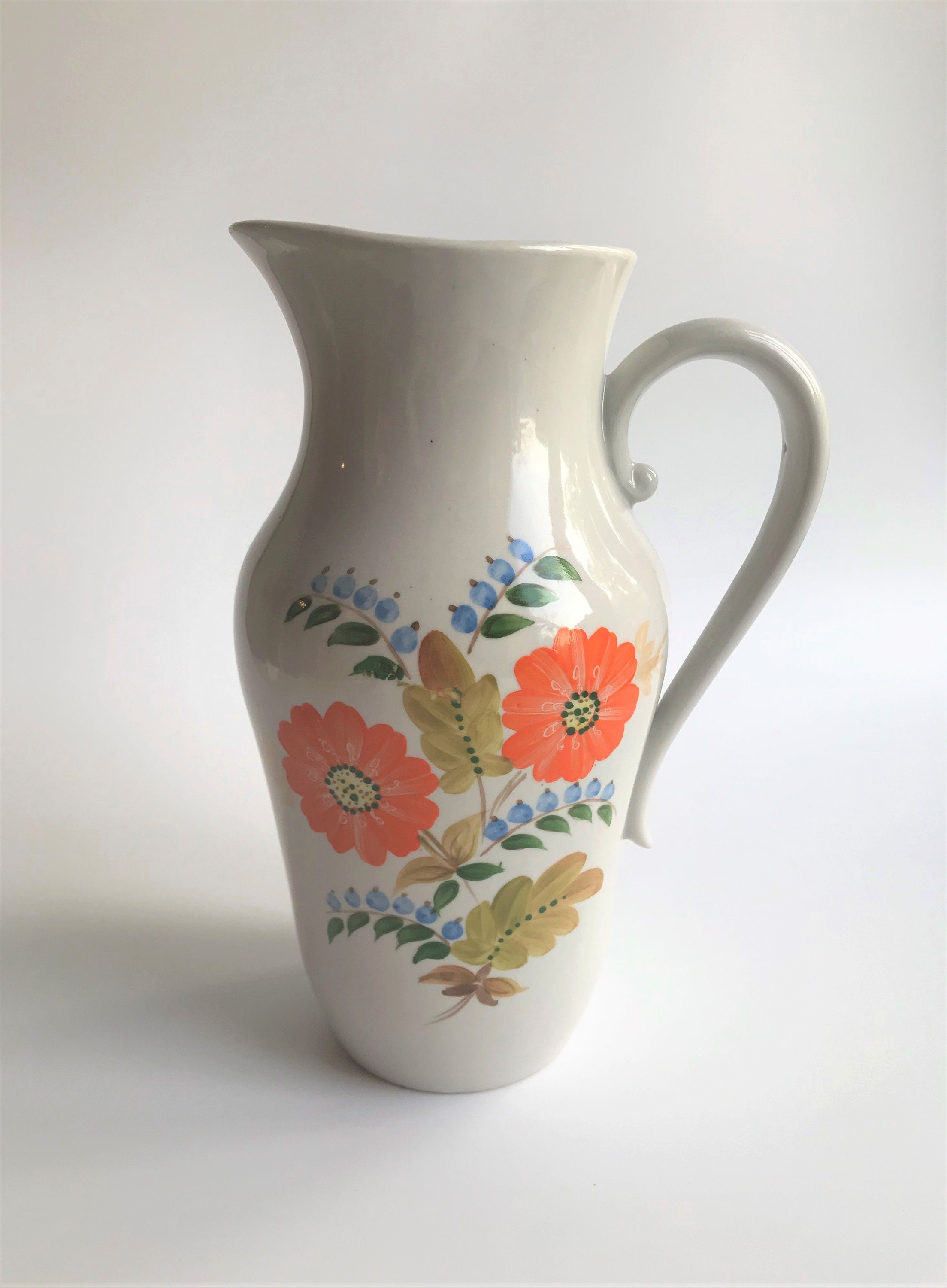 Soviet ceramic jug vintage ceramic pitcher beautiful jug Etsy