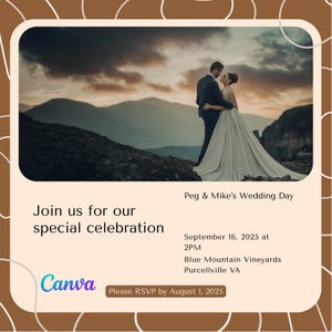 Rustic Wedding Invitation Digital Download Template - Customizable Editable Invite for DIY