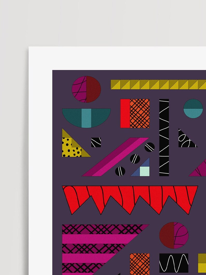 Jagged Edge Art Printable Printable Purple Geometric Abstract Digital ...