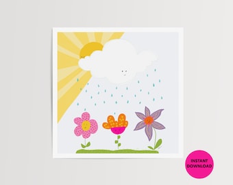 Peekaboo art printable | Printable | Digital download | Kids art download