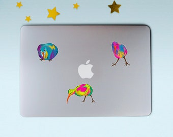 KIWI BIRD sticker pack (3) |   New Zealand bird stickers | Glossy weatherproof | Laptop and water bottle sticker