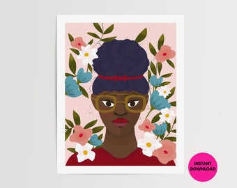 Eve Kunstdruck | Druckbar | Digitaler Download | Schwarze Frau Portrait
