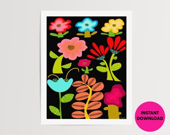 Abstract Flowers 03 art printable | Printable | Floral abstract | Digital download | Abstract art download