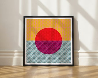 Impressão artística Red Moon de Elisa Bell (SEM MOLDURA) | Impressão artística Giclée em papel fosco de alta qualidade | Arte abstrata inspirada na natureza