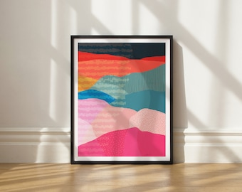Hidden Hills art print by Elisa Bell (UNFRAMED) | Giclée art print on high-quality matte paper |Nature inspired abstract art