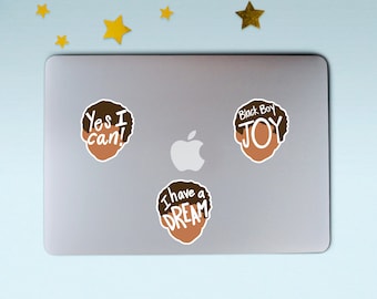 POSITIVE BLACK BOY sticker pack (3) |   Black boy sticker | Glossy weatherproof | Laptop and water bottle sticker