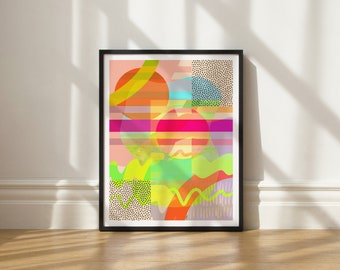 90s Sun Vibes art print by Elisa Bell (UNFRAMED) | Giclée art print on high-quality matte paper | Retro artwork