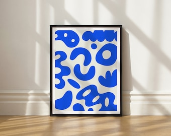 Blue Amoeba Art Print: Abstract Giclée Print by Elisa Bell