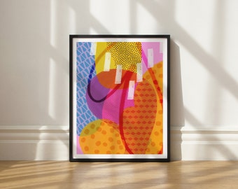 Ba-Boom art print by Elisa Bell (UNFRAMED) | Giclée art print on high-quality matte paper | Doodle abstract art
