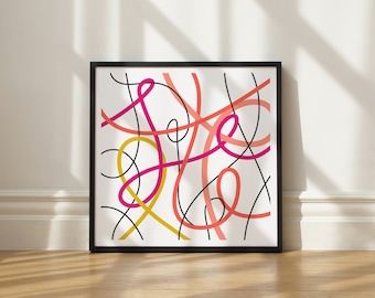 Impressão artística Loopy Loop de Elisa Bell (SEM MOLDURA) | Impressão artística Giclée em papel fosco de alta qualidade | Obra de arte abstrata