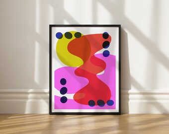Geometric Abstract Art Print: Liquid Rhythm Giclée (UNFRAMED)