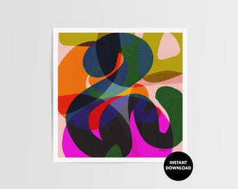 Arte do Jardim do Éden para imprimir | Para imprimir | Download digital | Download de arte abstrata em negrito