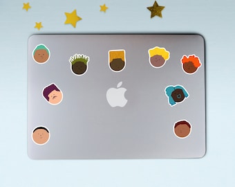 CUTE BLACK BOYS sticker pack  (9) | Glossy weatherproof stickers | Black boy joy stickers | Laptop sticker | Water bottle sticker