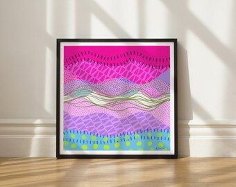 Mermaid Ocean art print by Elisa Bell (UNFRAMED) | Giclée art print on high-quality matte paper | Bold abstract artwork